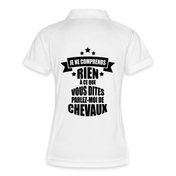 parlez-moi de chevaux - Polo respirant Femme - blanc/marine - Dos