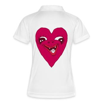 Heart Grimace - Visage de cœur laid - Polo respirant Femme - blanc/marine - Dos