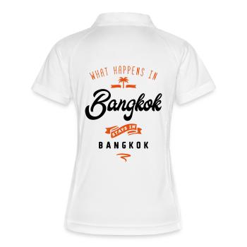 bangkok happens stays design - Frauen Polo atmungsaktiv - Weiß/Navy - Hinten