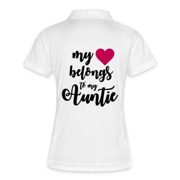 My heart belongs to my Auntie - Polo respirant Femme - blanc/marine - Dos