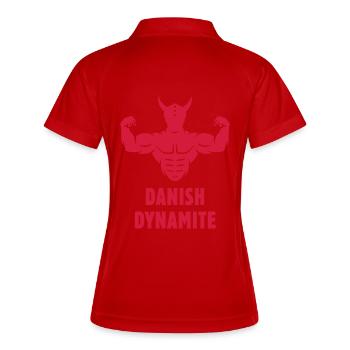 Danish Dynamite (Dänemark / Wikinger) - Frauen Polo atmungsaktiv - Weiß/Navy - Hinten