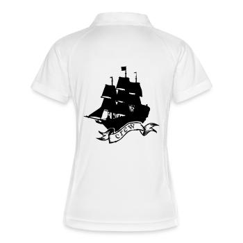 Pirate ship crew - Frauen Polo atmungsaktiv - Weiß/Navy - Hinten