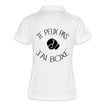 Je peux pas j'ai Boxe - Polo respirant Femme - blanc/marine - Dos