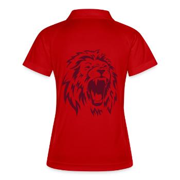 Angry Lion2 - Frauen Polo atmungsaktiv - Weiß/Navy - Hinten