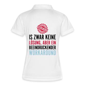 KEINE LÖSUNG, ABER EIN BEEINDRUCKENDER WORKAROUND - Frauen Polo atmungsaktiv - Weiß/Navy - Hinten