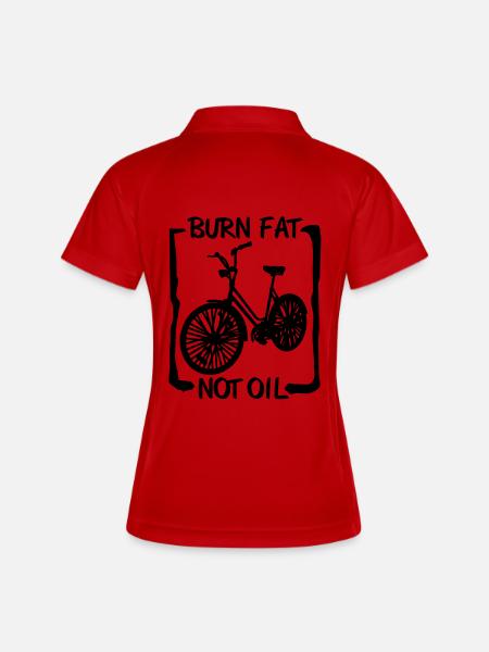 burn fat, not oil - Polo respirant Femme - blanc/marine