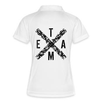 team x kreuz member crew verein freunde party trup - Women's Polo breathable - white/navy - Back