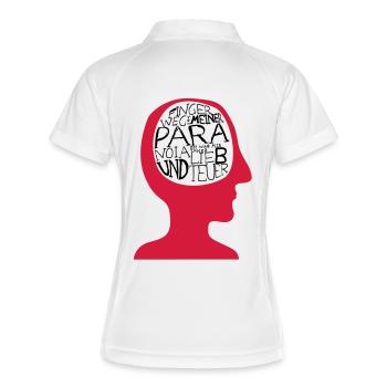 Finger weg von meiner Paranoia - Frauen Polo atmungsaktiv - Weiß/Navy - Hinten