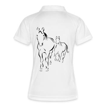 Horse Racing - Women's Polo breathable - white/navy - Back