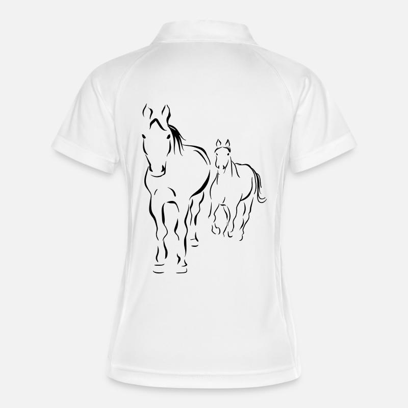 Horse Racing - Women's Polo breathable - white/navy