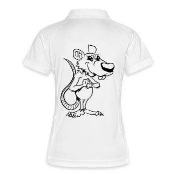 Rat méchant en commun - Polo respirant Femme - blanc/marine - Dos