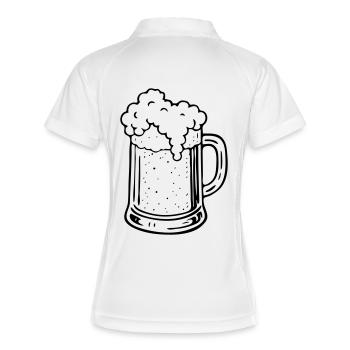 Bier - Frauen Polo atmungsaktiv - Weiß/Navy - Hinten