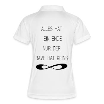 ALLES HAT EIN ENDE NUR DER RAVE HAT KEINS 8 - Frauen Polo atmungsaktiv - Weiß/Navy - Hinten