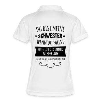 Du bist meine Schwester - Frauen Polo atmungsaktiv - Weiß/Navy - Hinten