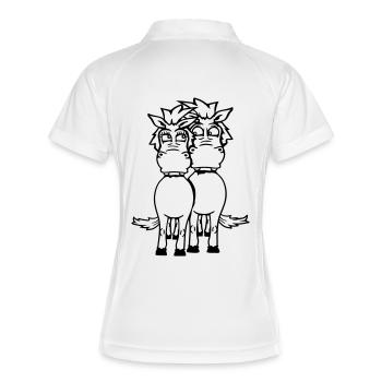 2 Horses Couple Funny Crazy Couple In Love - Women's Polo breathable - white/navy - Back