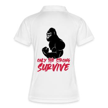 gorilla strong 1 - Frauen Polo atmungsaktiv - Weiß/Navy - Hinten
