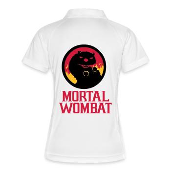 Mortal Wombat - Frauen Polo atmungsaktiv - Weiß/Navy - Hinten