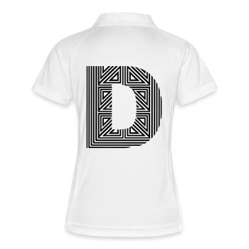 letter D retro - Women's Polo breathable - white/navy - Back