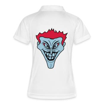 psychopathe psychopathe fou clown joker sourire mu - Polo respirant Femme - blanc/marine - Dos