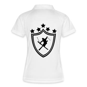 Ski, ski, skiing, après ski, freeski, freeskiing - Women's Polo breathable - white/navy - Back