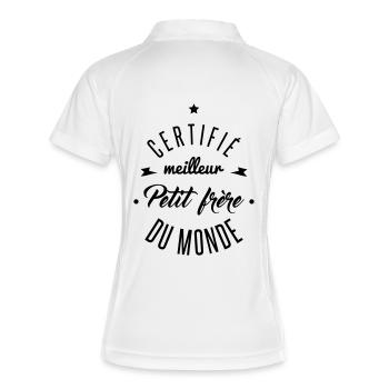 meilleur petit frère - Polo respirant Femme - blanc/marine - Dos