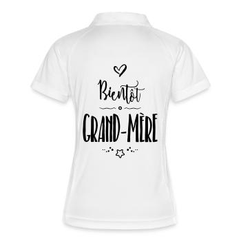 Bientôt grand-mère - Polo respirant Femme - blanc/marine - Dos