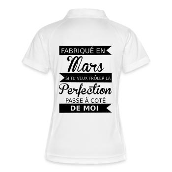 Fabriqué en mars - Polo respirant Femme - blanc/marine - Dos