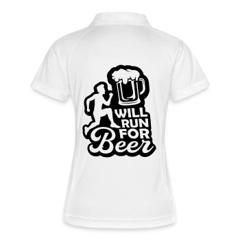 Course à la bière - Polo respirant Femme - blanc/marine - Dos