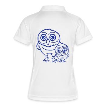 2 Owls Dad Mom Child Baby Family Mother Father - Women's Polo breathable - white/navy - Back