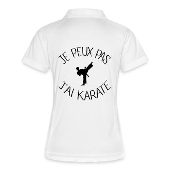 Je peux pas j'ai Karate - Polo respirant Femme - blanc/marine - Dos