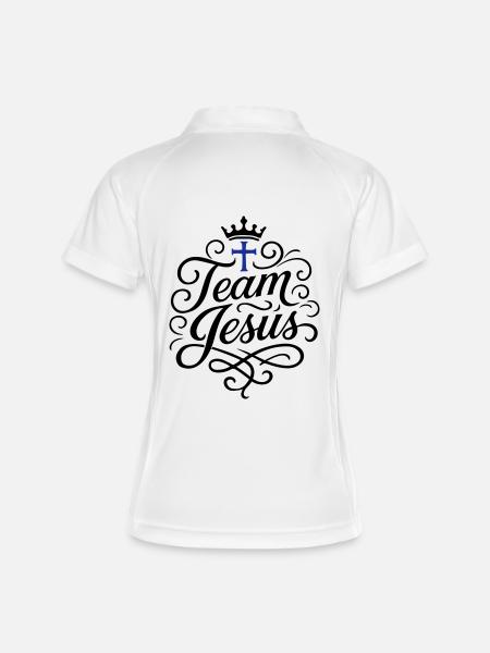 Équipe de la Croix de Jésus - Polo respirant Femme - blanc/marine
