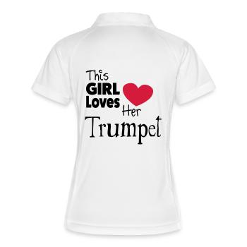 This Girl Loves Her Trumpet - Polo respirant Femme - blanc/marine - Dos