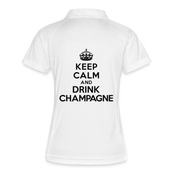 Bewahren Sie Ruhe und trinken - Frauen Polo atmungsaktiv - Weiß/Navy - Hinten