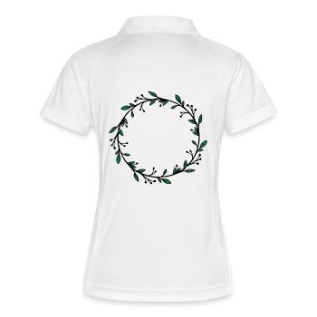 Geburtstagsshirt Zahl im Rahmen - Frauen Polo atmungsaktiv - Weiß/Navy - Hinten
