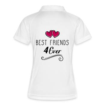 best friends 4 ever design - Frauen Polo atmungsaktiv - Weiß/Navy - Hinten