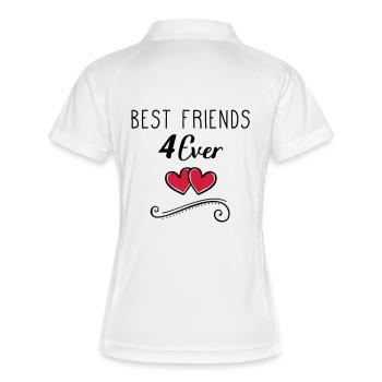 best friends 4 ever - Frauen Polo atmungsaktiv - Weiß/Navy - Hinten