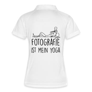 fotografie ist mein yoga - Frauen Polo atmungsaktiv - Weiß/Navy - Hinten