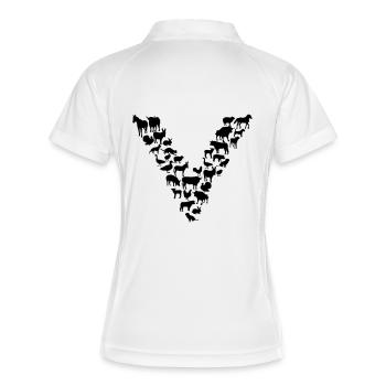 vegan - Polo respirant Femme - blanc/marine - Dos