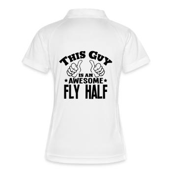 this guy is an awesome fly half - Women's Polo breathable - white/navy - Back