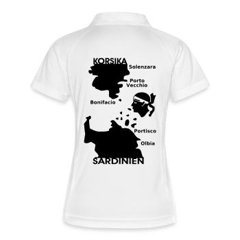 Korsika Sardinien Mori - Frauen Polo atmungsaktiv - Weiß/Navy - Hinten