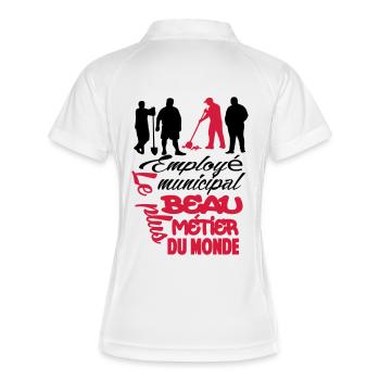 MOTIF DESIGN HUMOUR POUR HOMME VISUEL MIXTE - Polo respirant Femme - blanc/marine - Dos