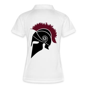 sparta warrior - Frauen Polo atmungsaktiv - Weiß/Navy - Hinten