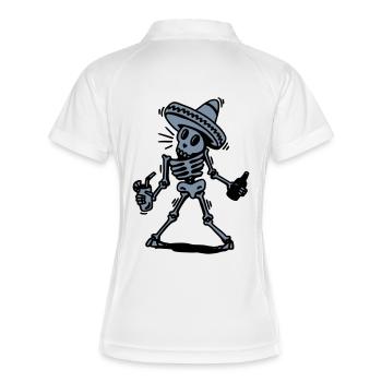 tequila - Frauen Polo atmungsaktiv - Weiß/Navy - Hinten
