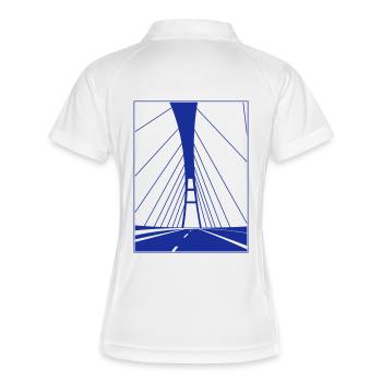 Kyle (monochrome) - Polo respirant Femme - blanc/marine - Dos