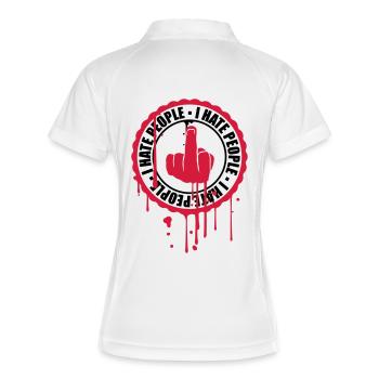 graffiti spray drops stickers stickers fuck you - Women's Polo breathable - white/navy - Back