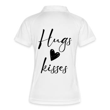 hugs kisses - Women's Polo breathable - white/navy - Back