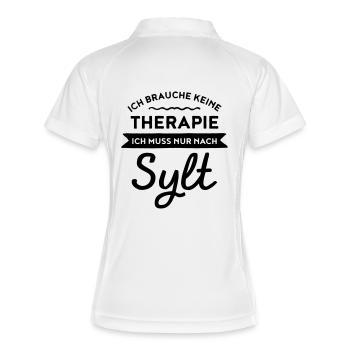 Therapie - Sylt - Frauen Polo atmungsaktiv - Weiß/Navy - Hinten