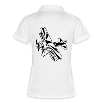 Pitts - Frauen Polo atmungsaktiv - Weiß/Navy - Hinten