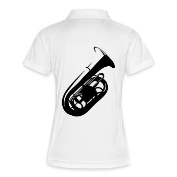 tuba - Frauen Polo atmungsaktiv - Weiß/Navy - Hinten
