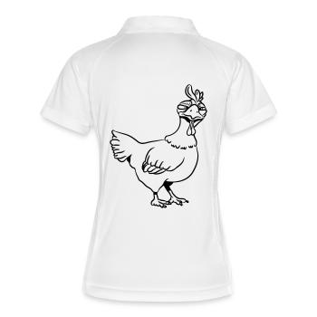 Poulet en colère - Polo respirant Femme - blanc/marine - Dos